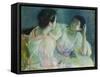 The Conversation, 1860-Mary Cassatt-Framed Stretched Canvas