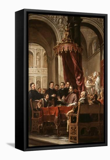 The Conversion and Baptism of St. Augustine by St. Ambrose, 1673-Juan de Valdes Leal-Framed Stretched Canvas