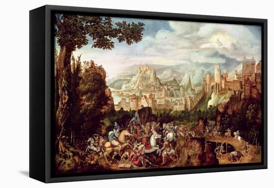 The Conversion of St. Paul on the Road to Damascus-Herri Met De Bles-Framed Stretched Canvas