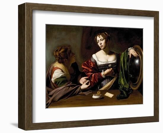The Conversion of the Magdalene, C.1598 (Oil and Tempera on Canvas)-Caravaggio-Framed Giclee Print