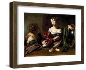 The Conversion of the Magdalene, C.1598 (Oil and Tempera on Canvas)-Caravaggio-Framed Giclee Print