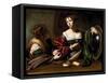 The Conversion of the Magdalene, C.1598 (Oil and Tempera on Canvas)-Caravaggio-Framed Stretched Canvas