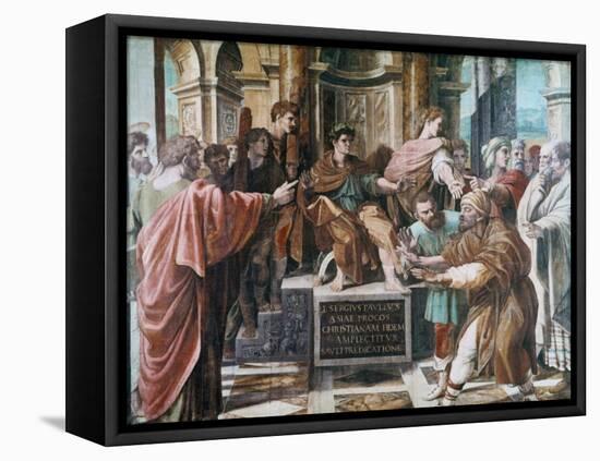 The Conversion of the Proconsul, 1515-1516-Raphael-Framed Stretched Canvas
