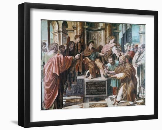 The Conversion of the Proconsul, 1515-1516-Raphael-Framed Giclee Print