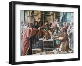 The Conversion of the Proconsul, 1515-1516-Raphael-Framed Giclee Print