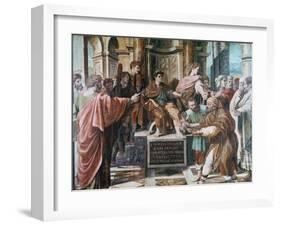 The Conversion of the Proconsul, 1515-1516-Raphael-Framed Giclee Print