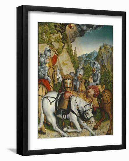 The Conversion on the Way to Damascus-Lucas Cranach the Younger-Framed Giclee Print