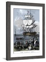 'The Convict Ship', c1820-Henry Adlard-Framed Giclee Print