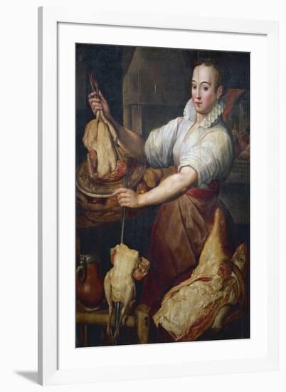 The Cook, by Vincenzo Campi (1536-1591), from Painting by Joachim Beuckelaer (1533-1574)-null-Framed Giclee Print