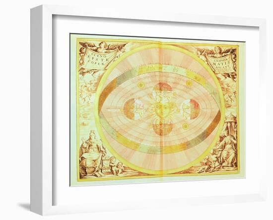 The Copernican System of the Sun, from the 'Harmonia Macrocosmica', Published in Amsterdam, 1660D-Andreas Cellarius-Framed Giclee Print