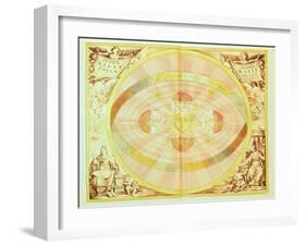 The Copernican System of the Sun, from the 'Harmonia Macrocosmica', Published in Amsterdam, 1660D-Andreas Cellarius-Framed Giclee Print