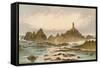 The Corbiere Rocks - Jersey-English School-Framed Stretched Canvas