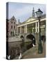 The Corn Bridge, Centre of the Old Town, Leiden, Netherlands, Europe-Ethel Davies-Stretched Canvas