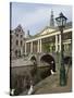 The Corn Bridge, Centre of the Old Town, Leiden, Netherlands, Europe-Ethel Davies-Stretched Canvas