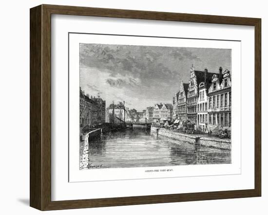 The Corn Quay, Ghent, Flanders, Belgium, 1879-Charles Barbant-Framed Giclee Print