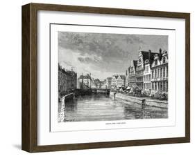 The Corn Quay, Ghent, Flanders, Belgium, 1879-Charles Barbant-Framed Giclee Print