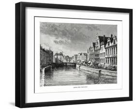 The Corn Quay, Ghent, Flanders, Belgium, 1879-Charles Barbant-Framed Giclee Print