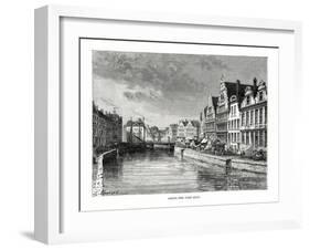 The Corn Quay, Ghent, Flanders, Belgium, 1879-Charles Barbant-Framed Giclee Print