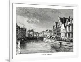 The Corn Quay, Ghent, Flanders, Belgium, 1879-Charles Barbant-Framed Giclee Print