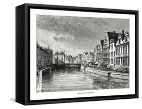 The Corn Quay, Ghent, Flanders, Belgium, 1879-Charles Barbant-Framed Stretched Canvas