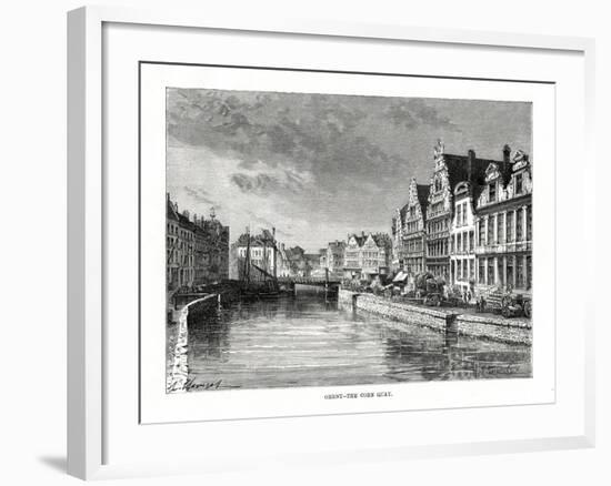 The Corn Quay, Ghent, Flanders, Belgium, 1879-Charles Barbant-Framed Giclee Print