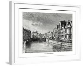 The Corn Quay, Ghent, Flanders, Belgium, 1879-Charles Barbant-Framed Giclee Print