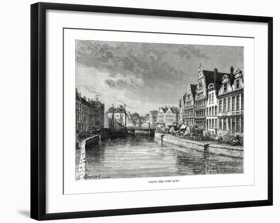 The Corn Quay, Ghent, Flanders, Belgium, 1879-Charles Barbant-Framed Giclee Print