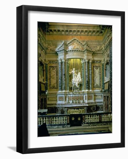 The Cornaro Chapel,Detail of the Altar with "The Ecstasy of St. Teresa"-Giovanni Lorenzo Bernini-Framed Giclee Print