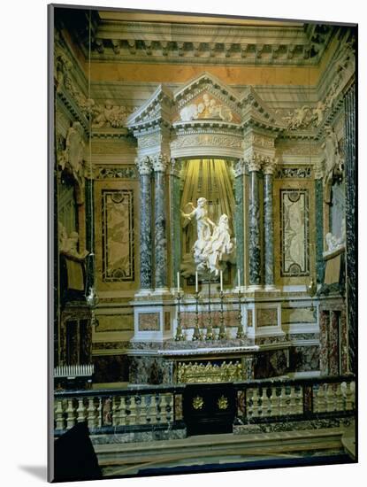 The Cornaro Chapel,Detail of the Altar with "The Ecstasy of St. Teresa"-Giovanni Lorenzo Bernini-Mounted Giclee Print