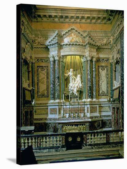 The Cornaro Chapel,Detail of the Altar with "The Ecstasy of St. Teresa"-Giovanni Lorenzo Bernini-Stretched Canvas