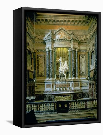 The Cornaro Chapel,Detail of the Altar with "The Ecstasy of St. Teresa"-Giovanni Lorenzo Bernini-Framed Stretched Canvas