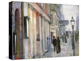 The corner of Karl Johan and Dronningens Queens Street-Christian Krohg-Stretched Canvas