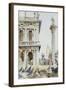 The Corner of the Libreria, with the Column of St. Theodore, Venice, 1904-John Singer Sargent-Framed Giclee Print