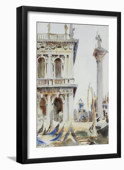 The Corner of the Libreria, with the Column of St. Theodore, Venice, 1904-John Singer Sargent-Framed Giclee Print