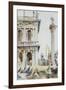 The Corner of the Libreria, with the Column of St. Theodore, Venice, 1904-John Singer Sargent-Framed Giclee Print