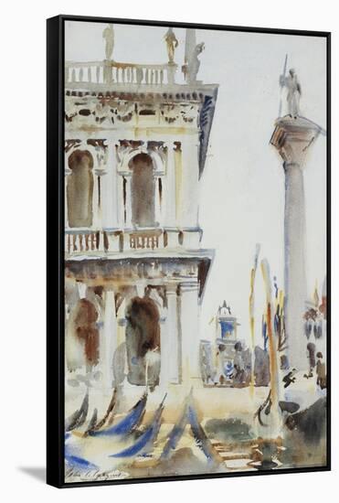 The Corner of the Libreria, with the Column of St. Theodore, Venice, 1904-John Singer Sargent-Framed Stretched Canvas