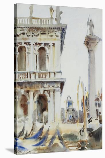The Corner of the Libreria, with the Column of St. Theodore, Venice, 1904-John Singer Sargent-Stretched Canvas