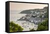 The Cornish Town of Fowey on the Fowey Estuary, Cornwall, England. Summer-Adam Burton-Framed Stretched Canvas