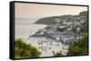 The Cornish Town of Fowey on the Fowey Estuary, Cornwall, England. Summer-Adam Burton-Framed Stretched Canvas