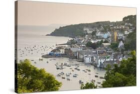 The Cornish Town of Fowey on the Fowey Estuary, Cornwall, England. Summer-Adam Burton-Stretched Canvas