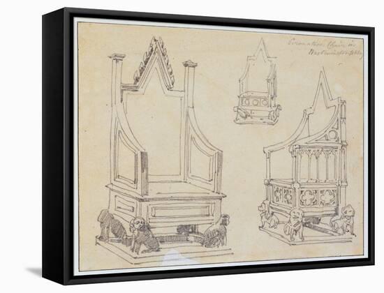 The Coronation Chair at Westminster Abbey, c.1825-Richard Parkes Bonington-Framed Stretched Canvas