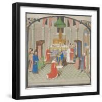 The Coronation of Baldwin I on Christmas Day 1100. Miniature from the Historia by William of Tyre-null-Framed Giclee Print