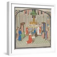 The Coronation of Baldwin I on Christmas Day 1100. Miniature from the Historia by William of Tyre-null-Framed Giclee Print