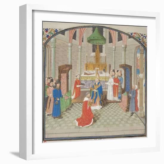 The Coronation of Baldwin I on Christmas Day 1100. Miniature from the Historia by William of Tyre-null-Framed Giclee Print