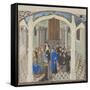 The Coronation of Baldwin II on 1118, Miniature from the Historia by William of Tyre, 1460s-null-Framed Stretched Canvas