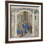 The Coronation of Baldwin II on 1118, Miniature from the Historia by William of Tyre, 1460s-null-Framed Giclee Print