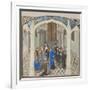 The Coronation of Baldwin II on 1118, Miniature from the Historia by William of Tyre, 1460s-null-Framed Giclee Print