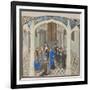 The Coronation of Baldwin II on 1118, Miniature from the Historia by William of Tyre, 1460s-null-Framed Giclee Print