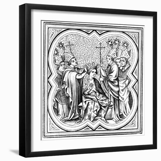 The Coronation of Charlemagne (712-81), 14th Century-null-Framed Giclee Print