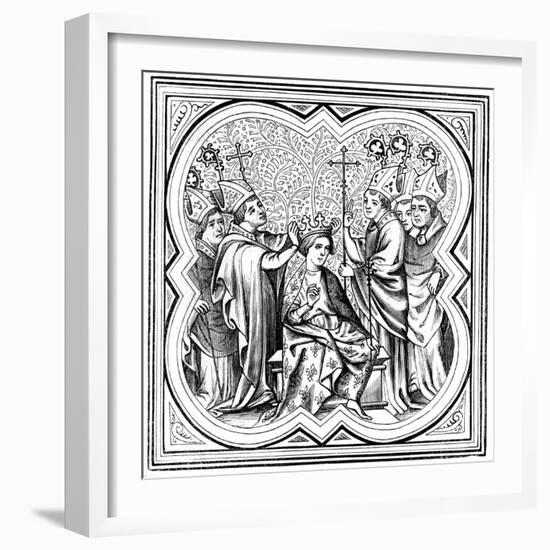 The Coronation of Charlemagne (712-81), 14th Century-null-Framed Giclee Print